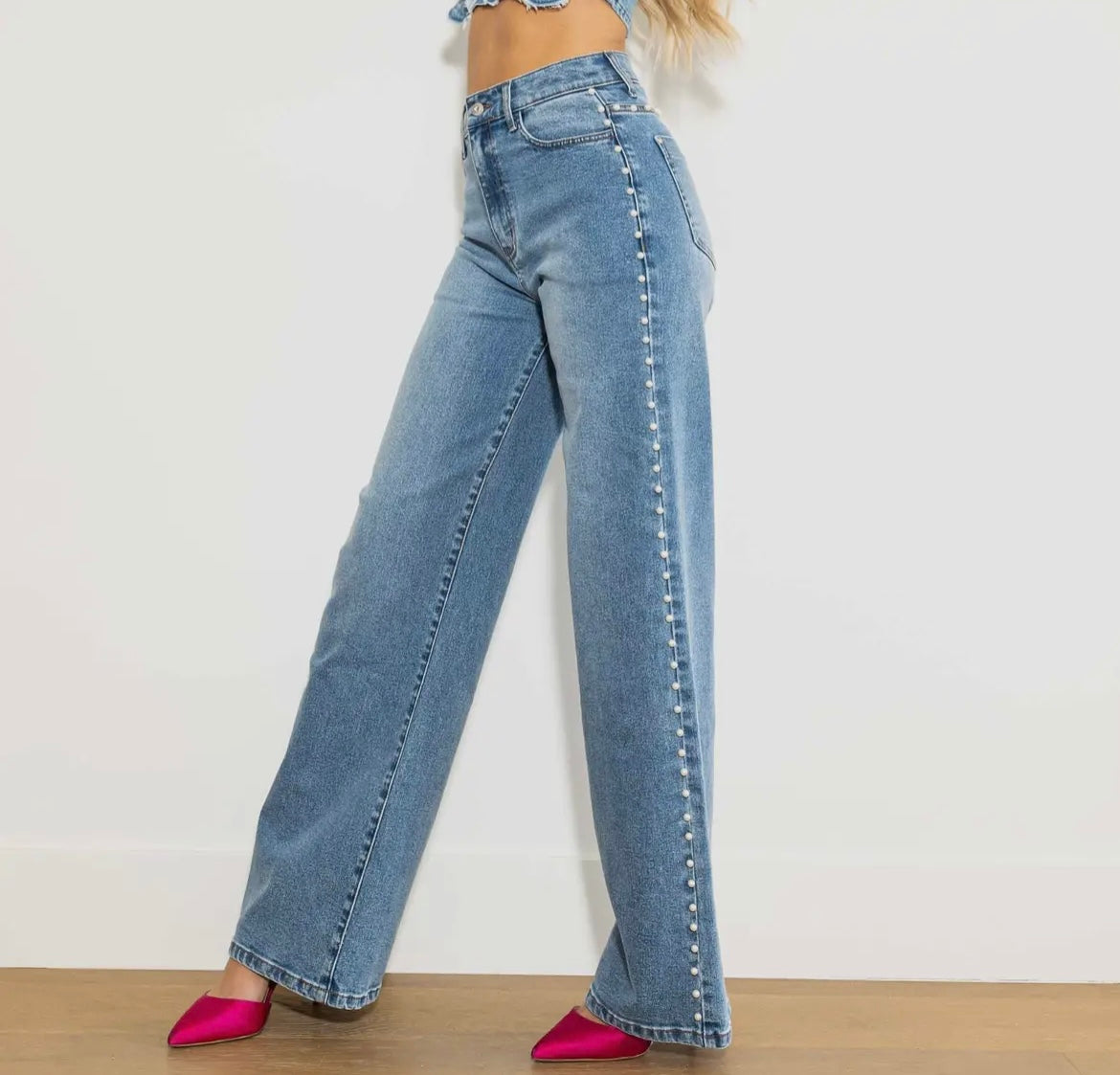 Pearl High-Rise Wideleg Jeans