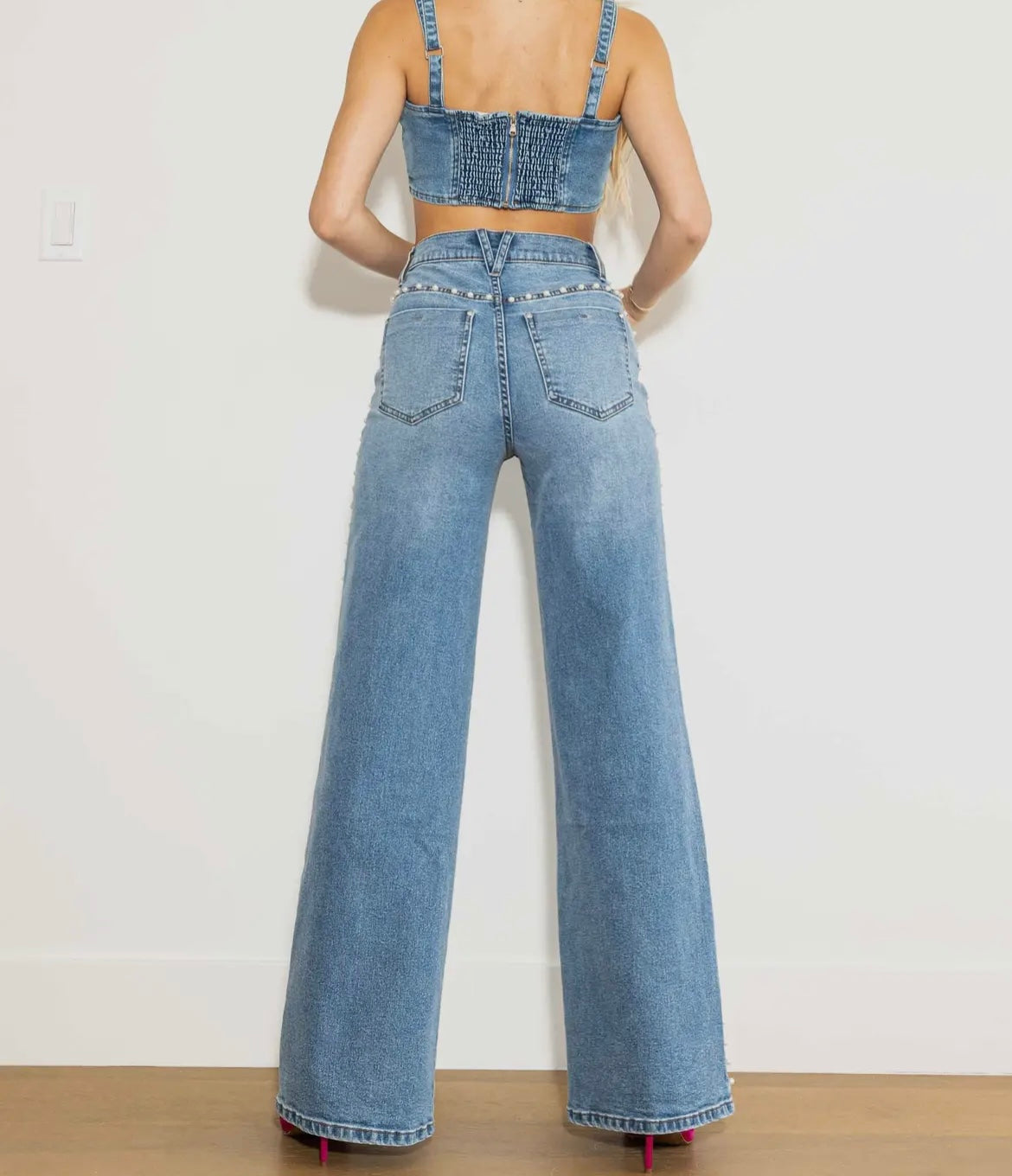 Pearl High-Rise Wideleg Jeans