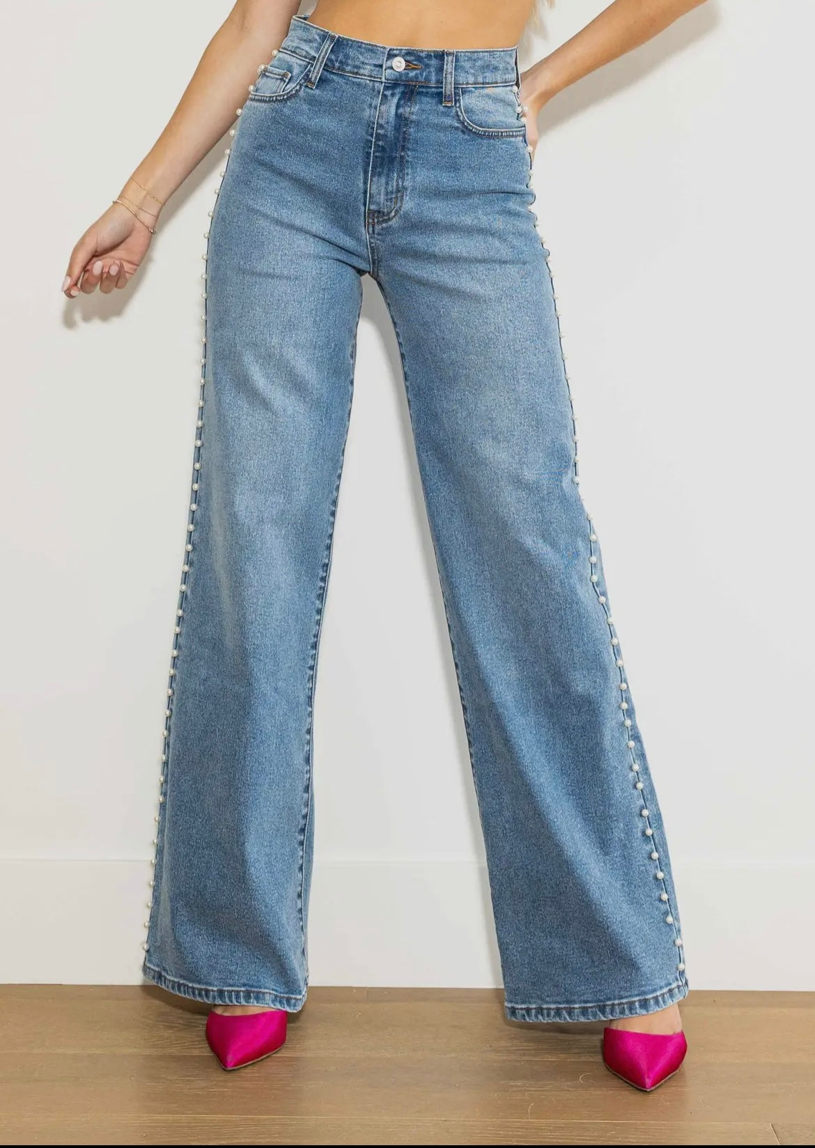 Pearl High-Rise Wideleg Jeans