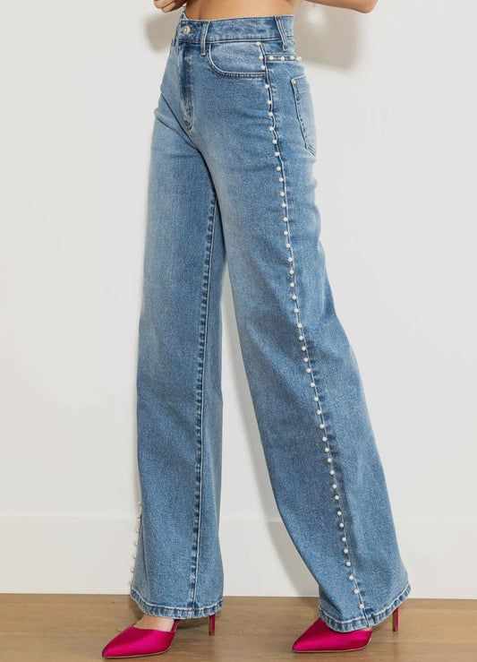 Pearl High-Rise Wideleg Jeans