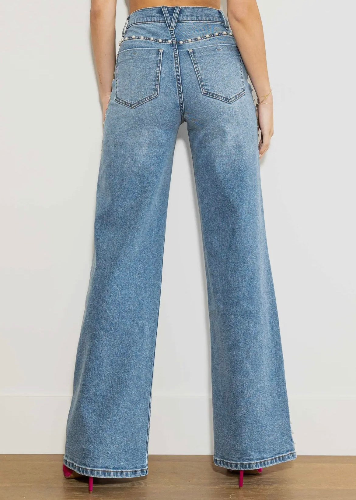 Pearl High-Rise Wideleg Jeans